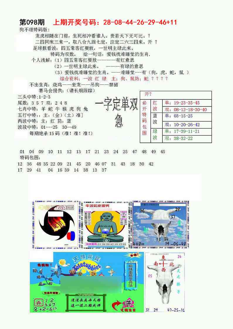 098期狗不理特码报[图]